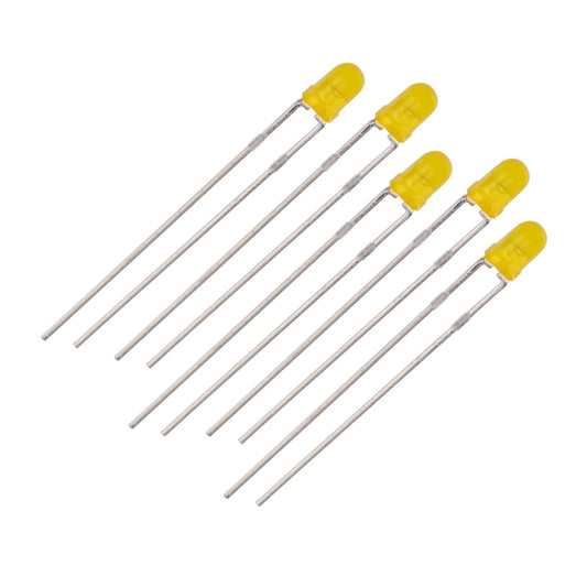 3mm 2.1V Yellow LED, 5 Pack