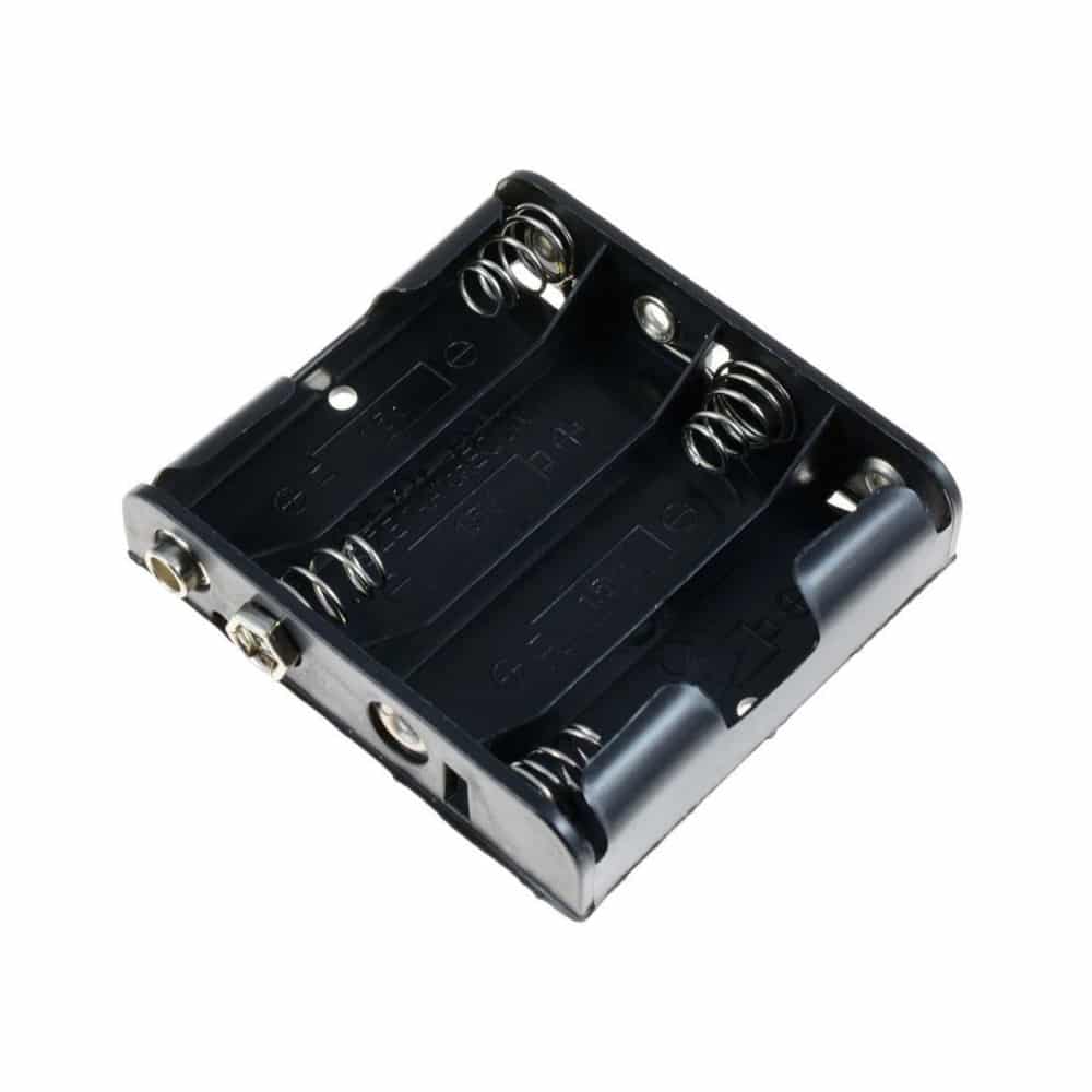 4 x AA Battery Box with PP3 Clip Connectors – The Electronics Hub