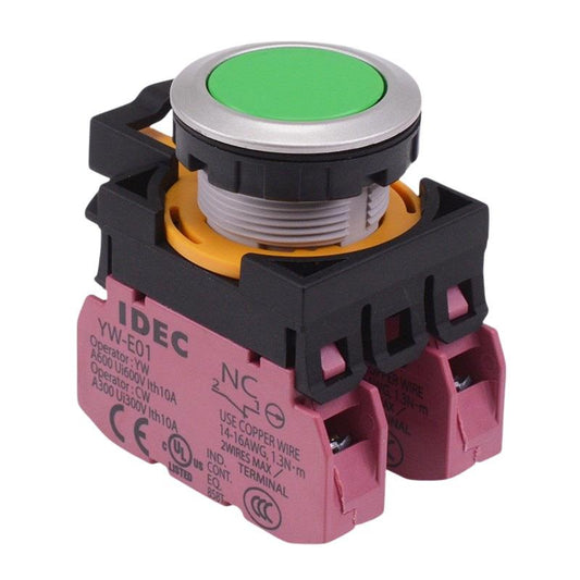 CW4B-A1E02G Green Metallic Maintained Push Button Switch 2NC IP65 IDEC