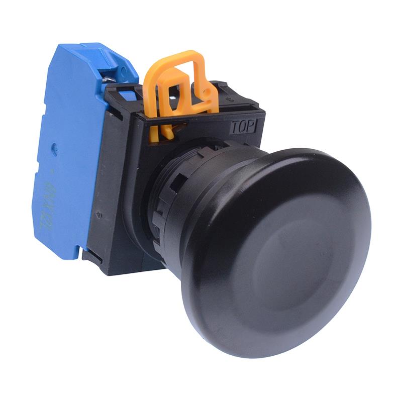 YW1B-A4E10B Black 22mm Mushroom Maintained Push Button Switch NO IP65 IDEC