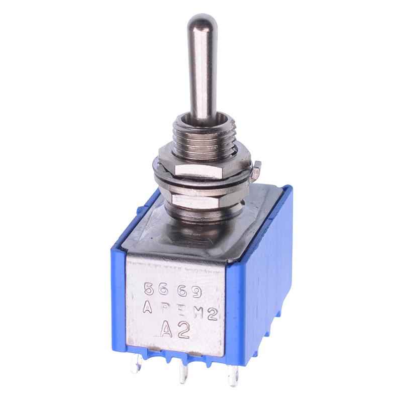 5669A On-Off-On 6.35mm Miniature Toggle Switch 4PDT 4A 30VDC APEM
