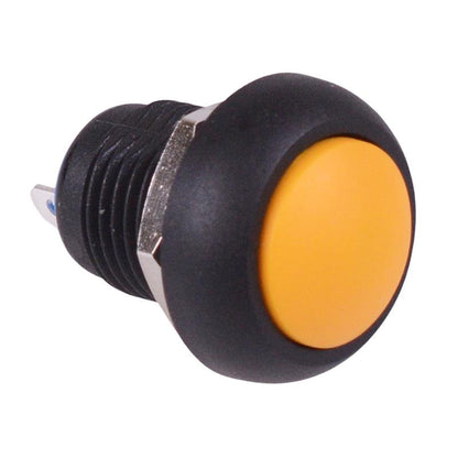 Yellow Off-(On) Momentary 12mm Waterproof Push Button Switch IP65 SPST