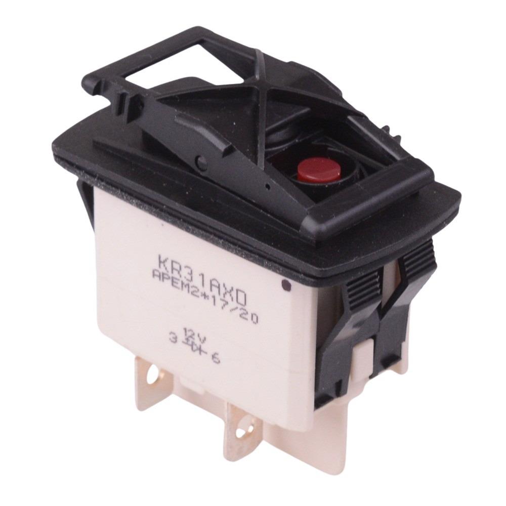 KR312AKDXD On-Off Auto Rocker Switch Red 12V illumination SPDT IP68