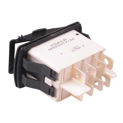 KR46CAKDXG On-On Auto Rocker Switch Red 12V illuminated DPDT IP68