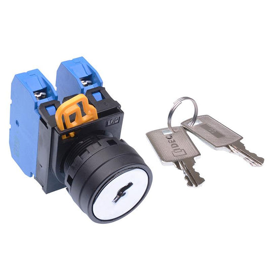 YW1K-2AE20 22mm 2 Position Maintained Key Switch 2NO IP65 IDEC