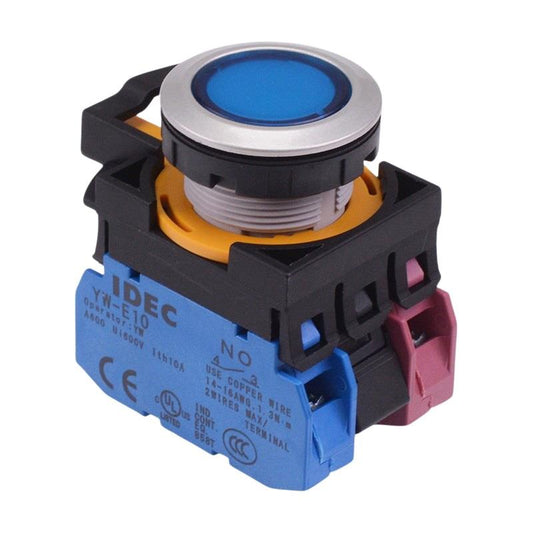 CW4L-A1E11Q3S Blue 12V illuminated Maintained Push Button Switch 1NO-1NC IP65 IDEC