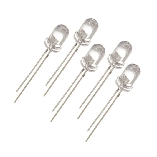 5mm 3.5V Blue LED 2200mcd, 5 Pack