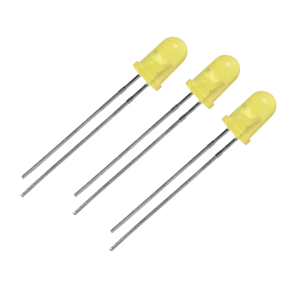 5mm 2.1V Yellow LED (3 Pack)