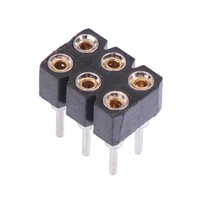 6-Pin Double Row Turned Pin Socket Connector 2.54mm – The Electronics Hub