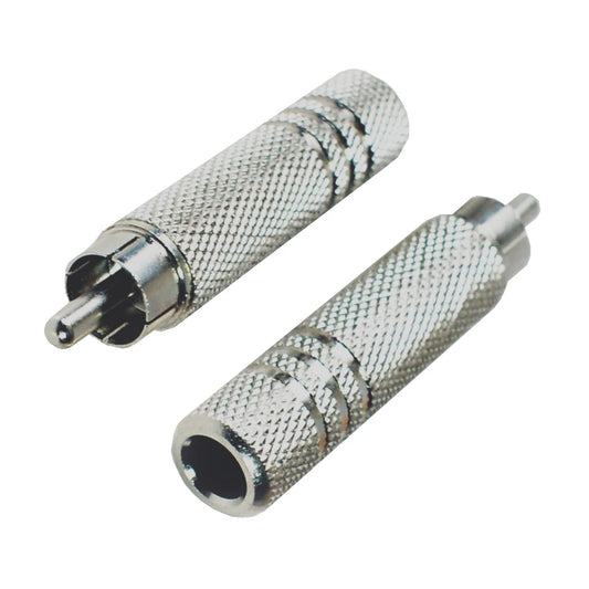 6.35mm Heavy Duty Mono Jack Socket to Male Phono RCA Plug Adapter
