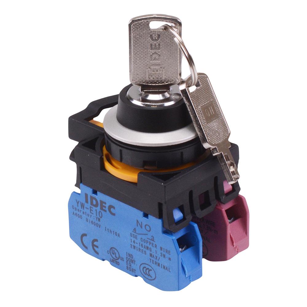 CW4K-3AE11 3 Position Metallic Maintained Key Switch 1NO-1NC IP65 IDEC
