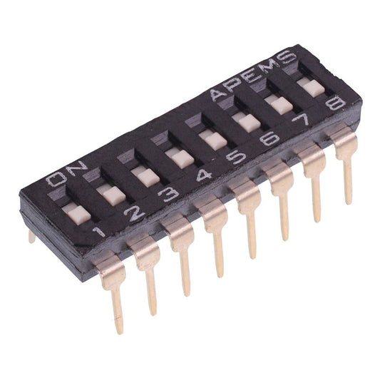 NDIR-08STV 8 Way Through Hole DIP Switch SPST APEM
