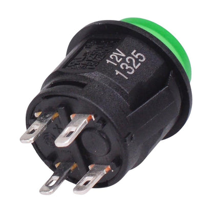 On-Off Latching Green 12V LED 16mm Push Button Switch SPST R13-523BL-05