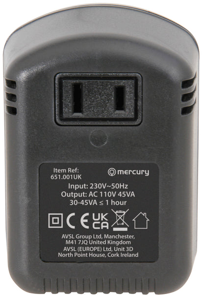 Mercury 45W Step-Down Voltage Converter 230V - 110V