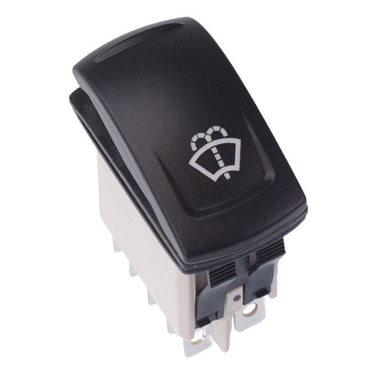 KR46CAKDDG22NXXXX22 Windshield Washer Latching Red 12V LED Auto Rocker Switch DPDT IP68 APEM