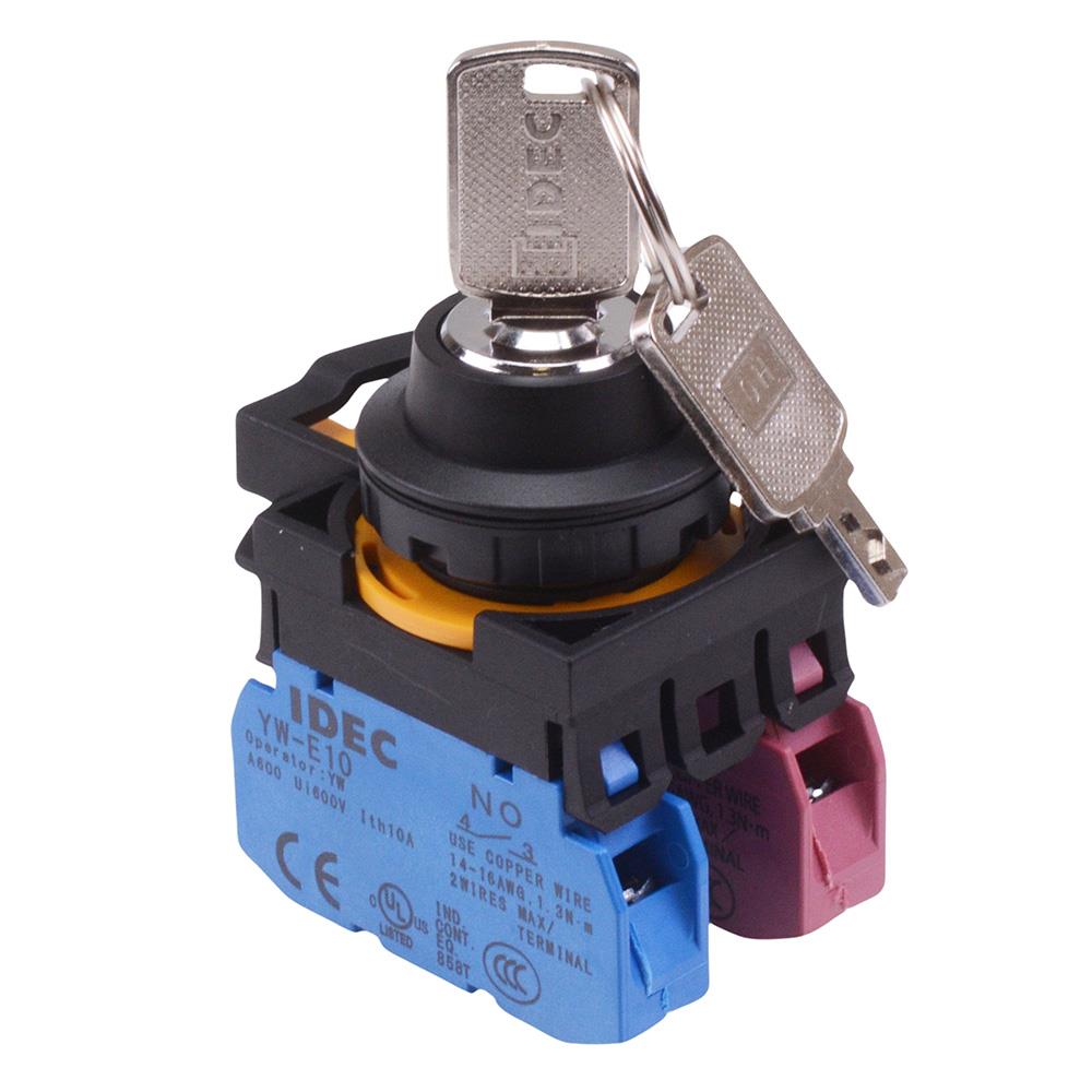 CW1K-2AE11 2 Position Maintained Key Switch 1NO-1NC IP65 IDEC