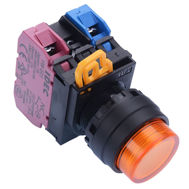 YW1L-M2E11Q3A Amber 12V illuminated 22mm Momentary Push Button Switch 1NO-1NC IP65 IDEC