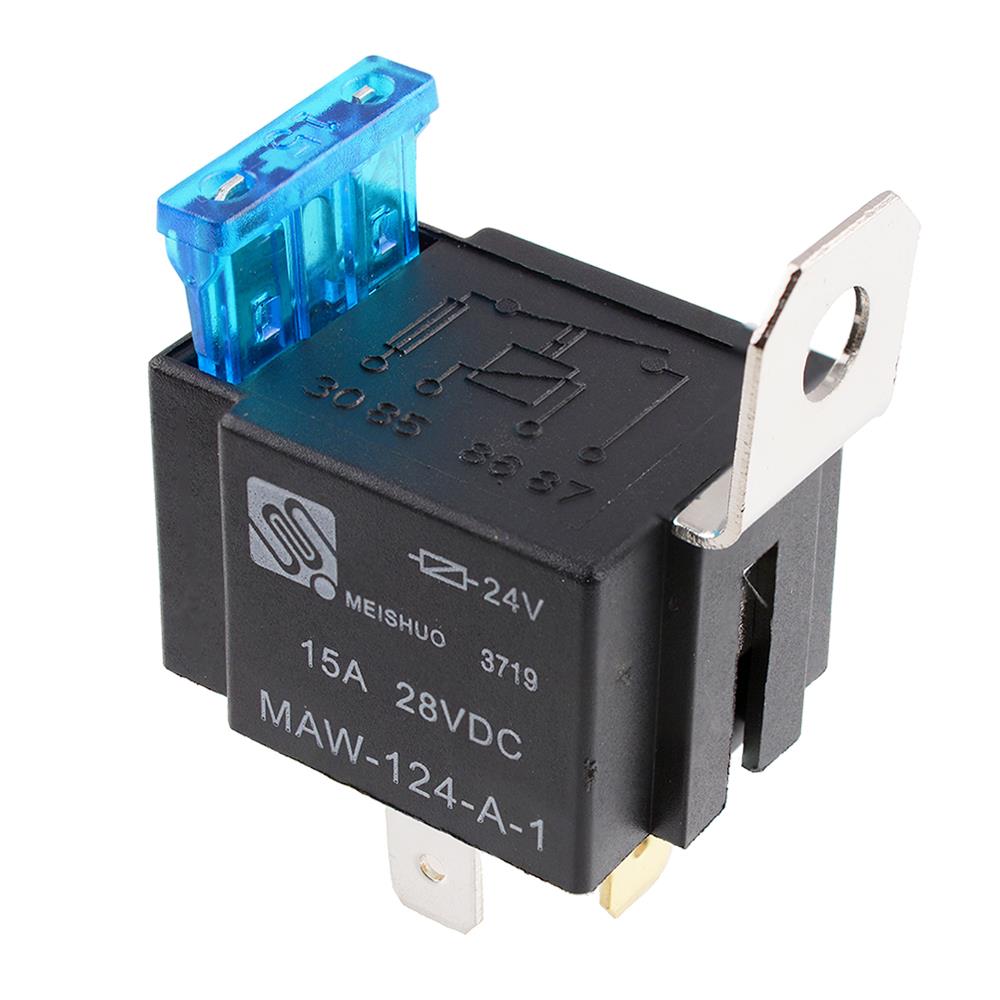 24V SPNO Automotive Fused Relay Metal Bracket 15A MAW-124-A-1