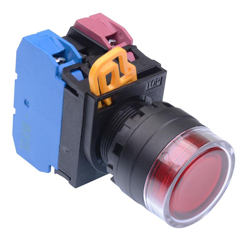 YW1L-AF2E11Q3R Red 12V illuminated 22mm Maintained Shrouded Push Button Switch 1NO-1NC IP65 IDEC