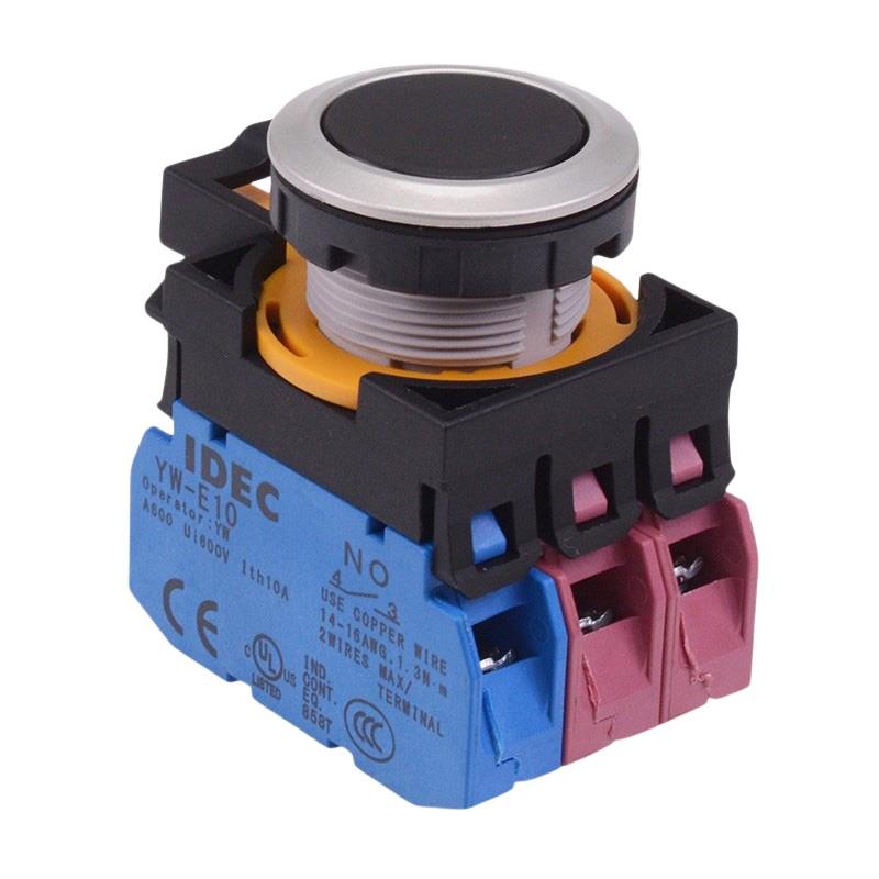 CW4B-A1E12B  Black Metallic Maintained Push Button Switch 1NO-2NC IP65 IDEC