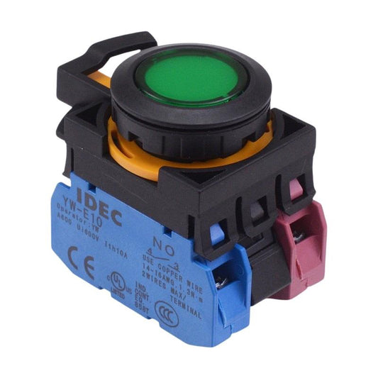 CW1L-M1E11Q3G Green 12V illuminated Momentary Push Button Switch 1NO-1NC IP65 IDEC