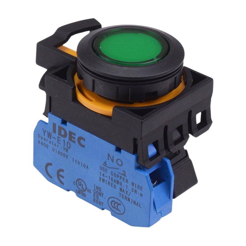 CW1L-A1E10Q4G Green 24V illuminated Maintained Push Button Switch 1NO IP65 IDEC