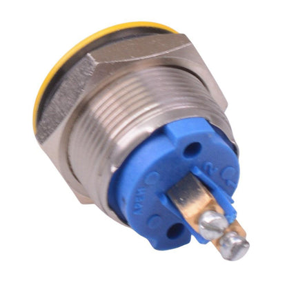 AV09C703D940KX2542-3 APEM Yellow 19mm Momentary NO Vandal Push Button Switch SPST