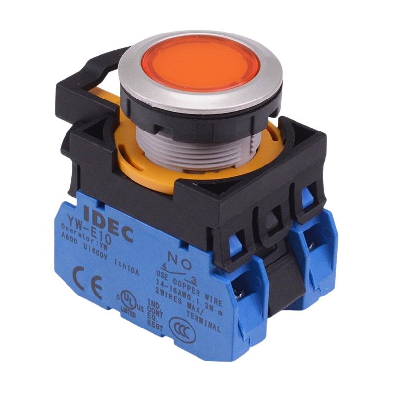 CW4L-A1E20Q4A Amber 24V illuminated Maintained Push Button Switch 2NO IP65 IDEC