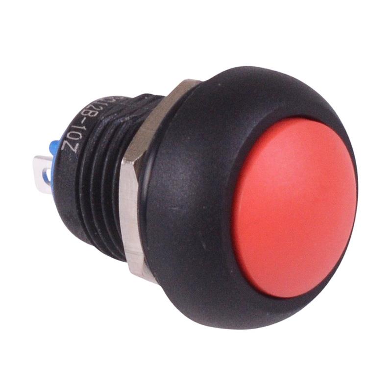 Red Off-(On) Momentary 12mm Waterproof Push Button Switch IP65 SPST