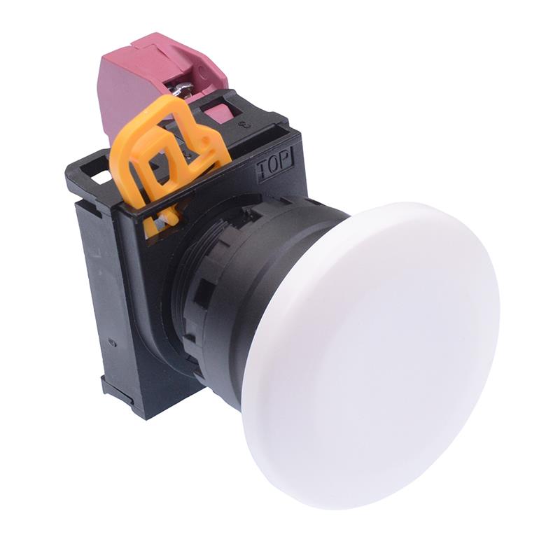 YW1B-A4E01W White 22mm Mushroom Maintained Push Button Switch NC IP65 IDEC