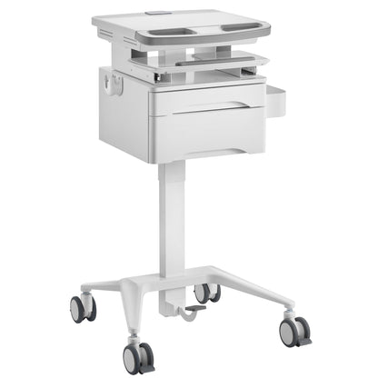 ProperAV Mobile Workstation Trolley Cart with Drawers