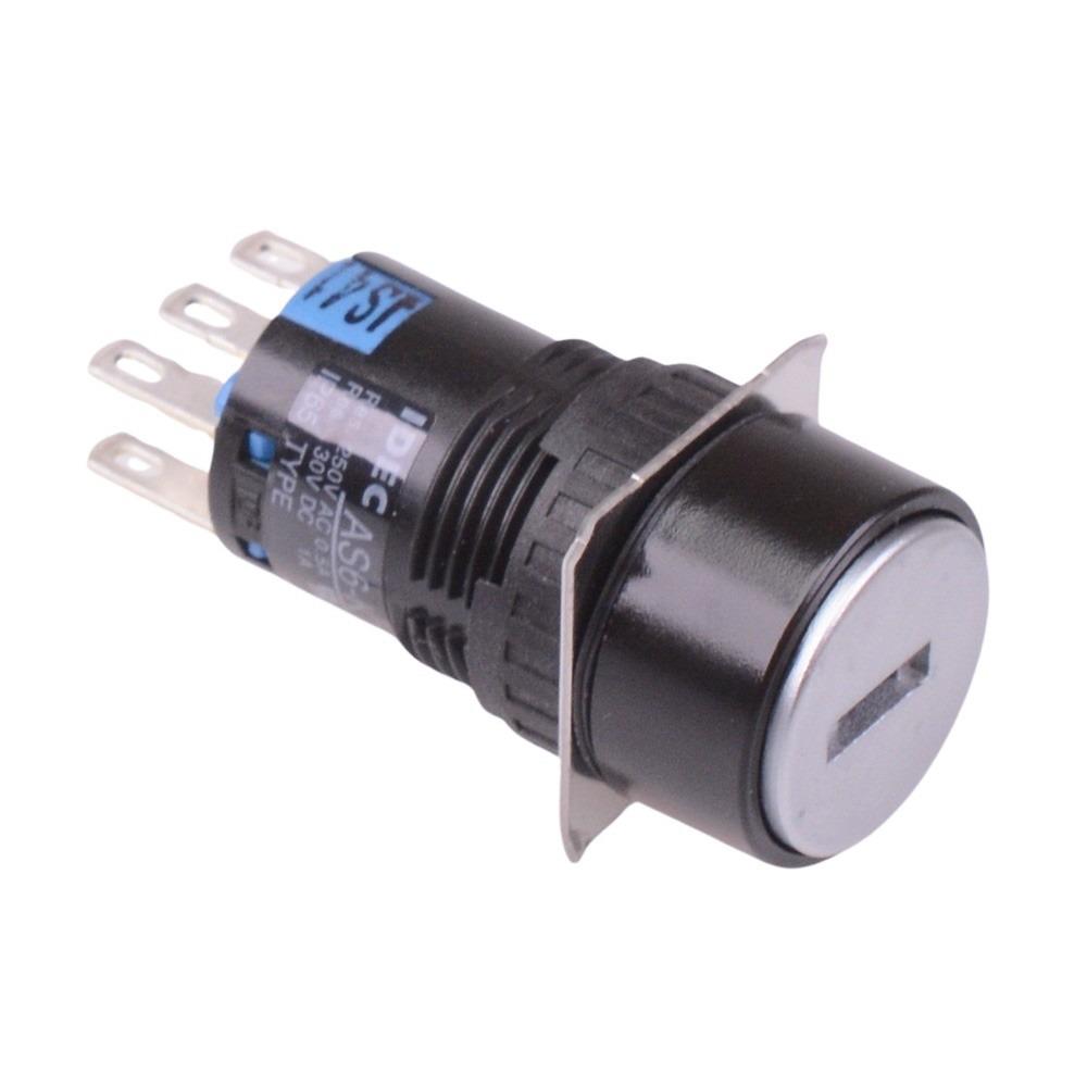 AS6M-33KT2PDC 3 Position 16mm Momentary Key Switch DPDT IDEC