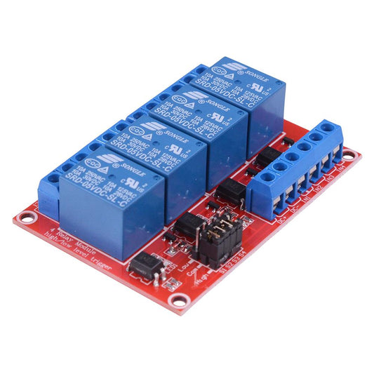 5V 4 Channel Relay Board Module Active Low - Terminal Blocks