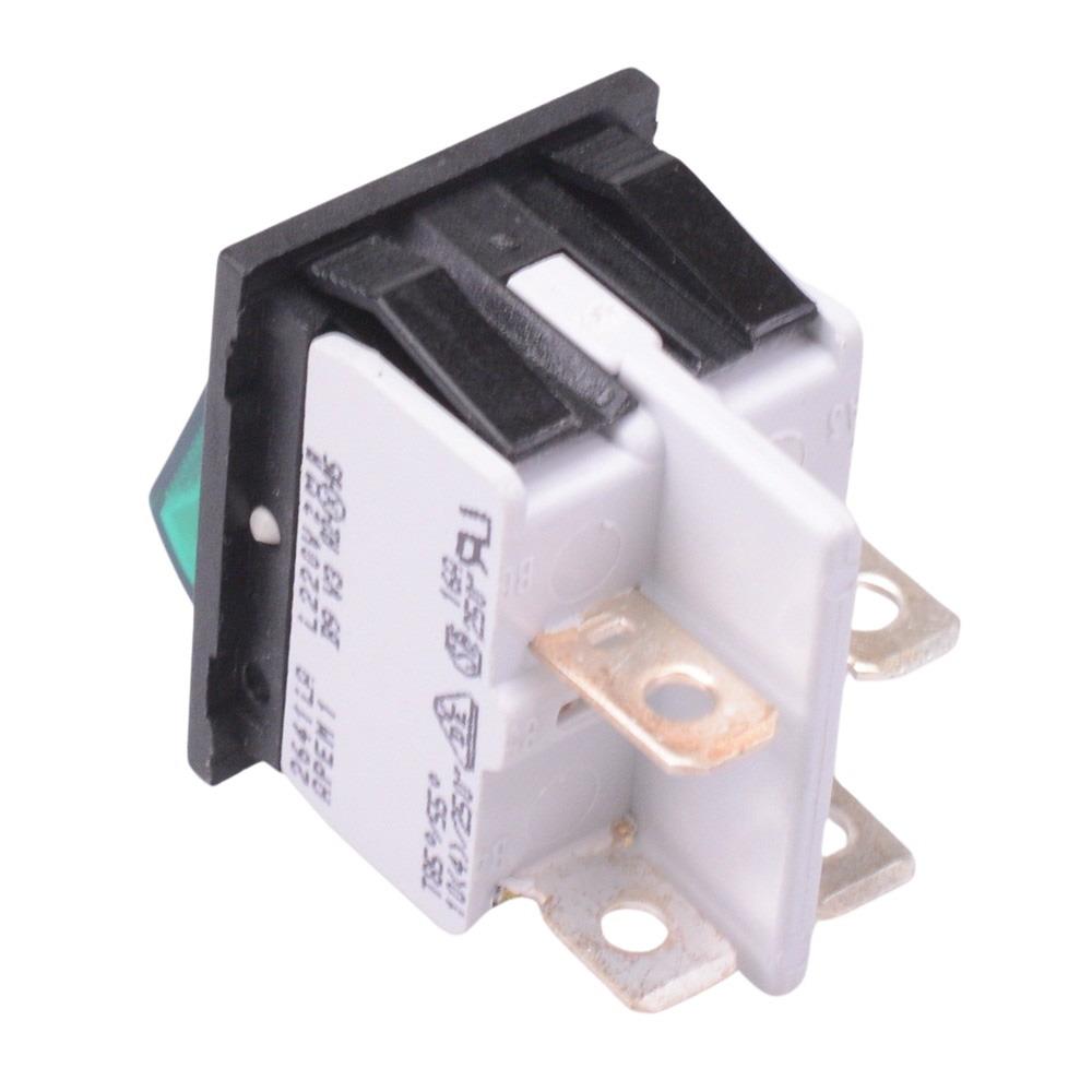 2641LH/2A21321L220V3 APEM 220V Green illuminated On-Off Industrial Rocker Switch DPST 16A