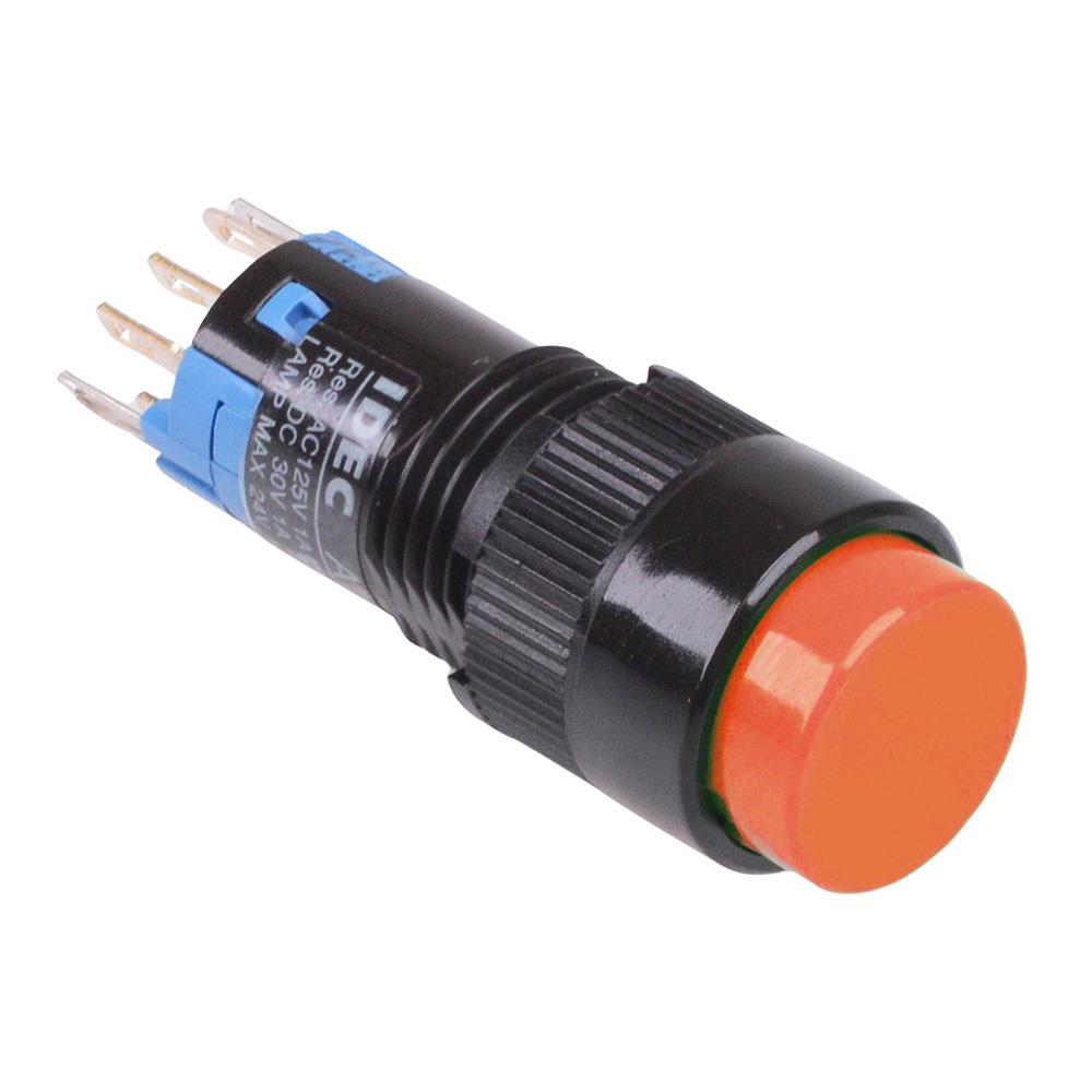 AB2M-A2PR Red 12mm Latching Round Push Button Switch IP65 DPDT