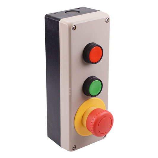IDEC Red and Green 22mm Momentary Push Button Switches E-Stop Control Station 2NO-1NC IP65