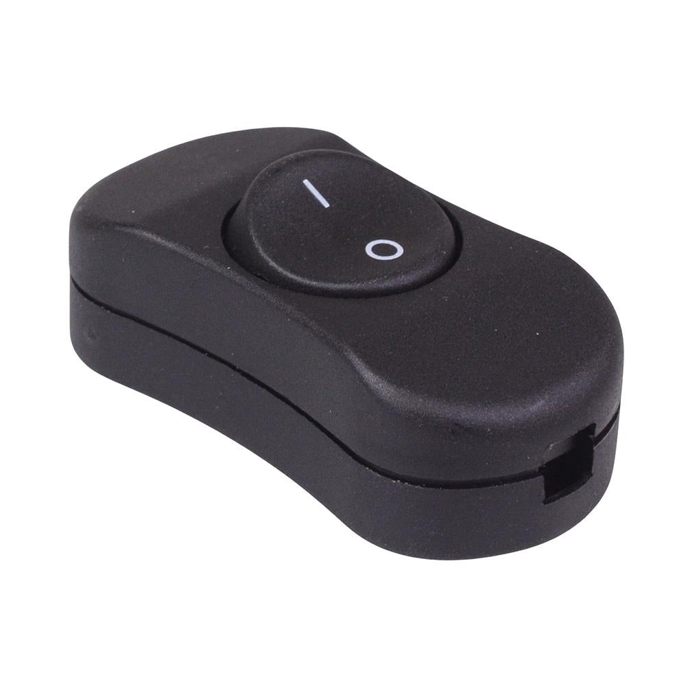 On-Off Black Inline Rocker Switch SPST 6A R13-901
