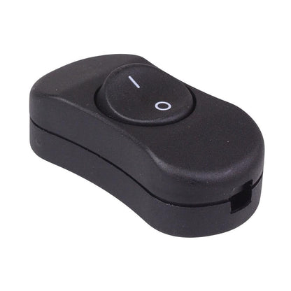 On-Off Black Inline Rocker Switch SPST 6A R13-901