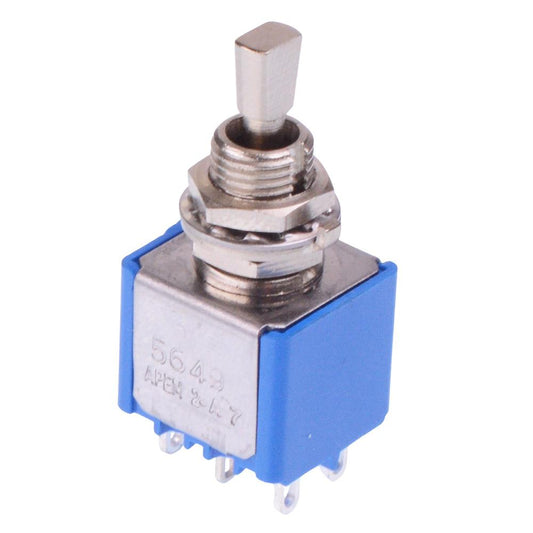 5649A-12 APEM On-Off-On 6.35mm Miniature Toggle Switch DPDT 4A 30VDC