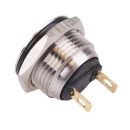 Off-(On) Momentary 16mm Stainless Steel Vandal Push Button Switch 2A SPST