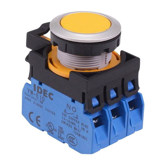 CW4B-M1E30Y Yellow Metallic Momentary Push Button Switch 3NO IP65 IDEC