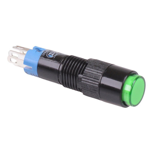 AL8M-A11G Green 8mm illuminated Latching Round Push Button 8mm SPDT
