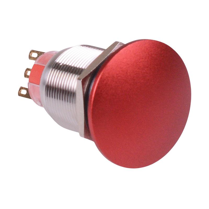 Red Mushroom Momentary 22mm Push Button Switch Stainless Steel IP67 NO/NC