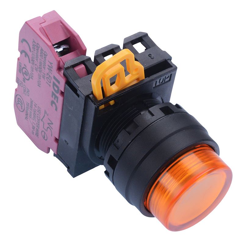 YW1L-A2E01Q0A Amber 22mm Maintained Push Button Switch NC IP65 IDEC