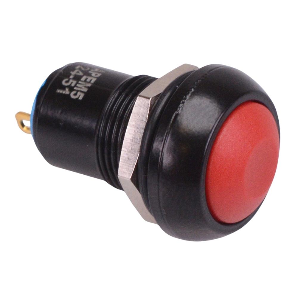 IPR1SAD6 APEM Red Latching 12mm Push Button Switch SPST IP67