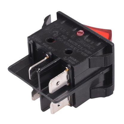 Red On-Off 22x30mm Rectangle Rocker Switch DPST 16A 250VAC