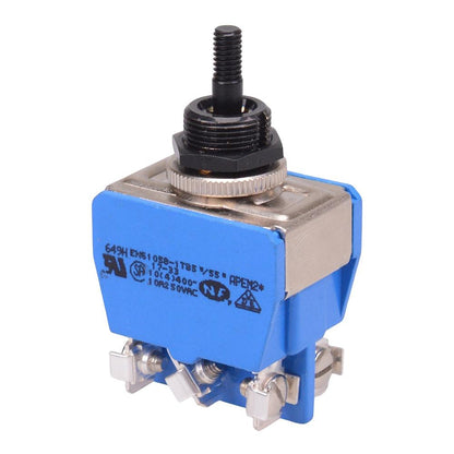 649HGX2330 APEM On-Off-On 12mm Toggle Switch DPDT 15A 250VAC