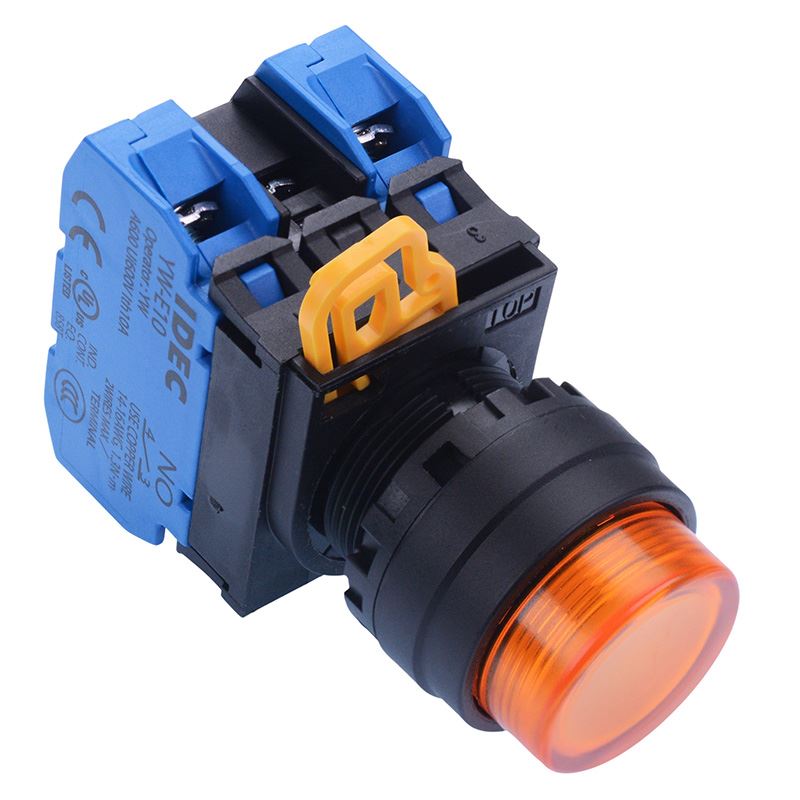 YW1L-A2E20Q4A Amber 24V illuminated 22mm Maintained Push Button Switch 2NO IP65 IDEC
