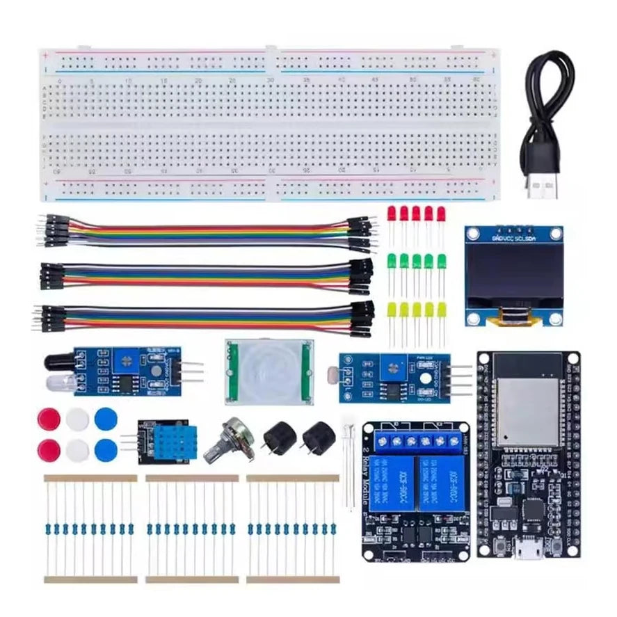 ESP32 Solderless Starter Kit WiFi Bluetooth Modules/Relays/OLED Displa ...