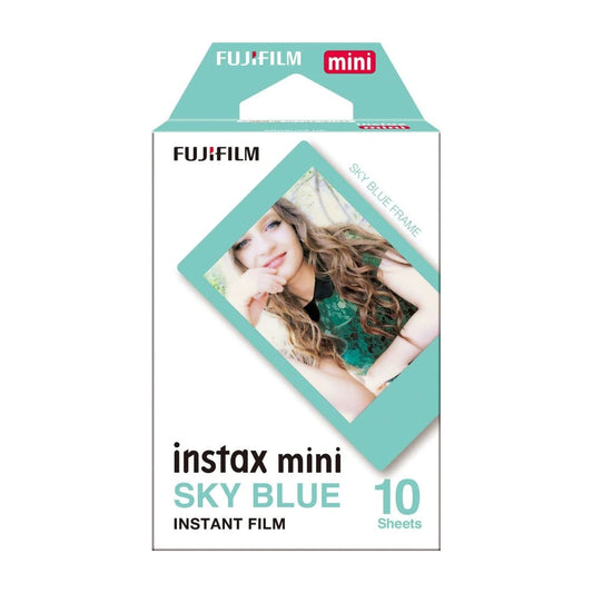 Fujifilm Instax Mini Border Instant Photo Film - Sky Blue 10 Sheets